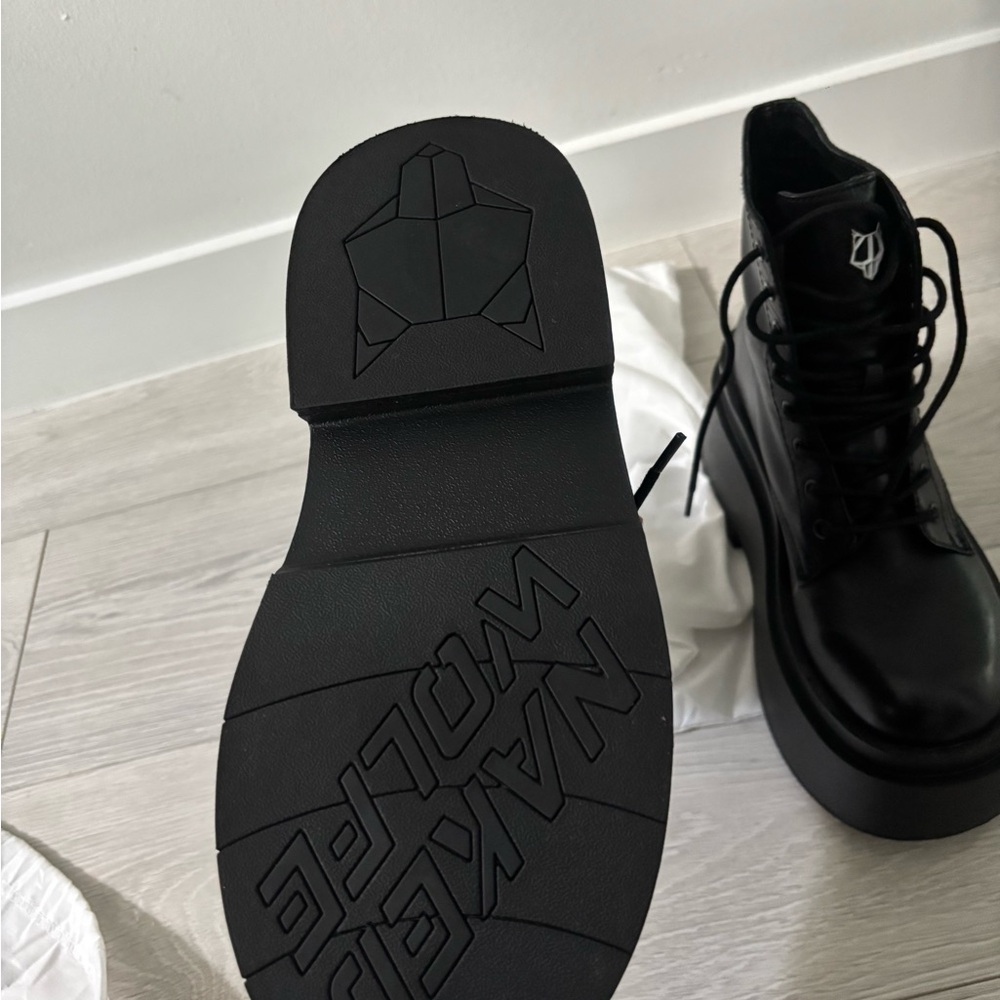 Naked Wolfe Black Platform Ankle Boots - Picture 7 of 15